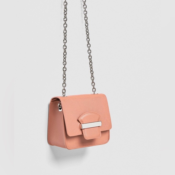 Zara Handbags - Zara Pink Mini Crossbody Bag w/Chain Strap - NWT